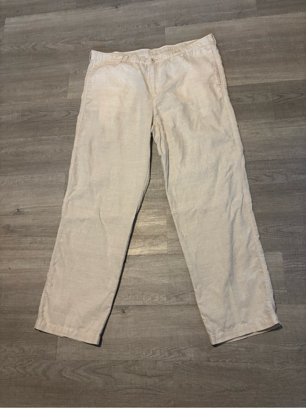 Tommy Bahama Linen Pants Mens Large Beige Relax Drawstring Beach Summer Coastal